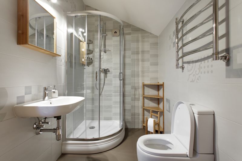 Shower with Space-Saving Fixtures