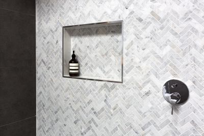 Vertical Tile Pattern in Shower